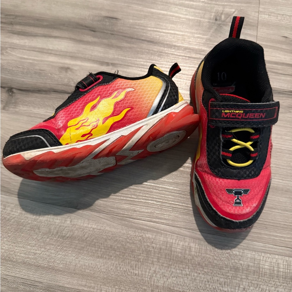 Disney Lightning McQueen Red and Yellow Kids Light Up Sneakers